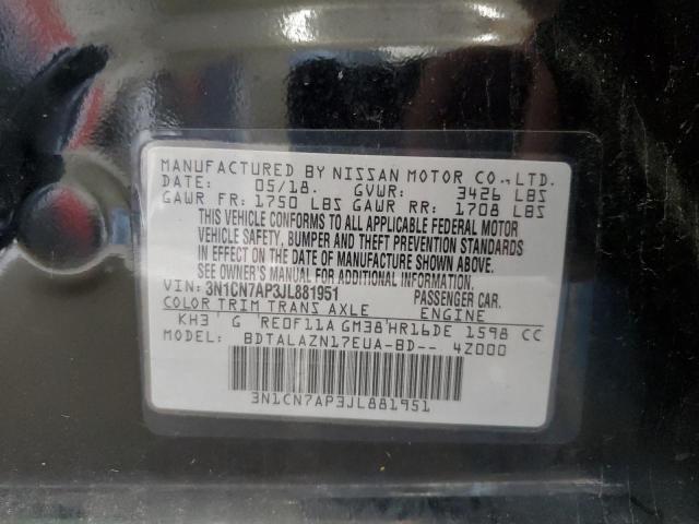 2018 NISSAN VERSA S 3N1CN7AP3JL881951