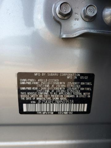 2022 SUBARU FORESTER P JF2SKAEC2NH503518