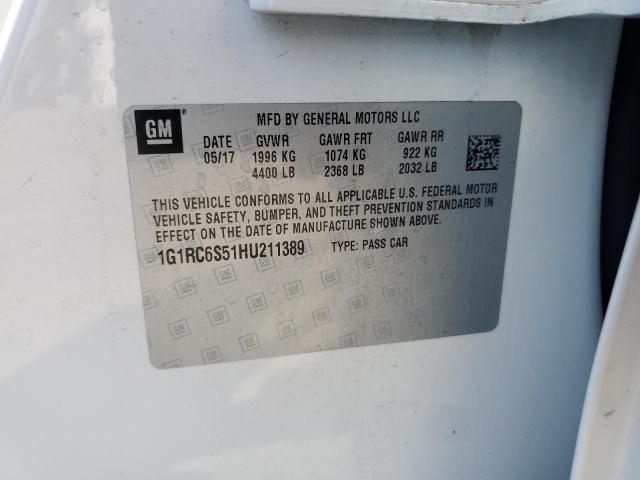 2017 CHEVROLET VOLT LT 1G1RC6S51HU211389