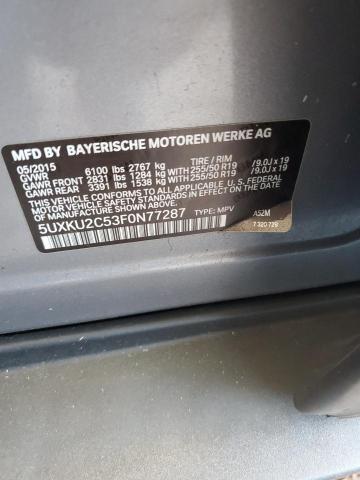 2015 BMW X6 XDRIVE3 5UXKU2C53F0N77287
