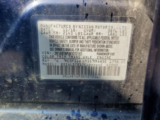 2019 NISSAN SENTRA S 3N1AB7AP3KY272167