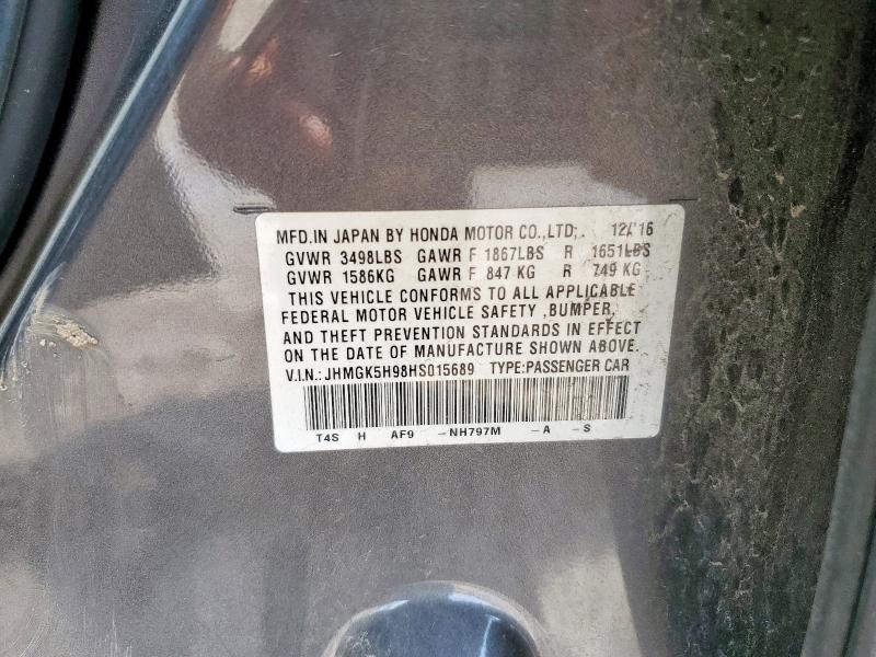2017 HONDA FIT EX JHMGK5H98HS015689