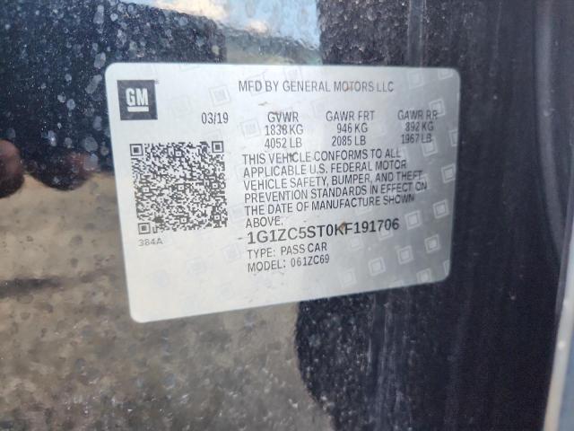 2019 CHEVROLET MALIBU 4D - 1G1ZC5ST0KF191706