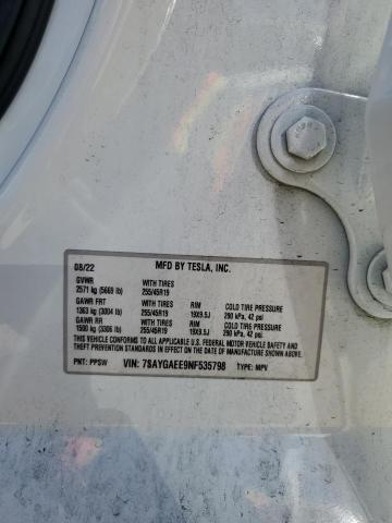 2022 TESLA MODEL Y 7SAYGAEE9NF535798