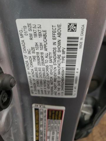 2019 HONDA CR-V EXL 2HKRW2H80KH608411
