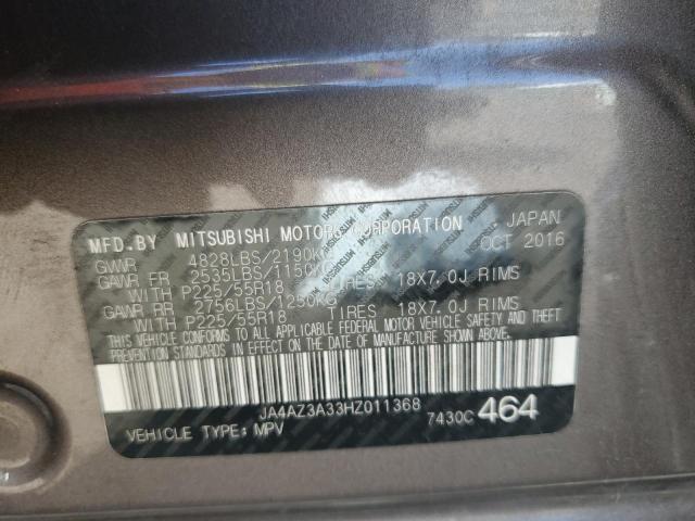 2017 MITSUBISHI OUTLANDER JA4AZ3A33HZ011368