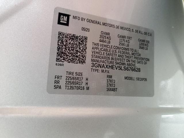 2020 CHEVROLET EQUINOX LS 3GNAXHEV5LS676628