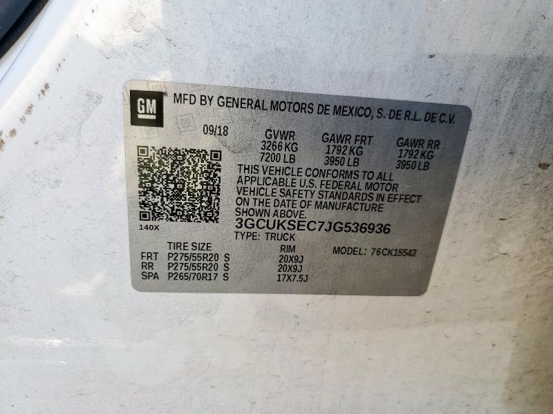 2018 CHEVROLET SILVERADO K1500 LTZ 3GCUKSEC7JG536936