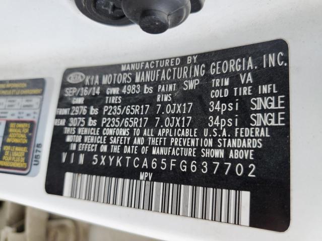 2015 KIA SORENTO LX 5XYKTCA65FG637702