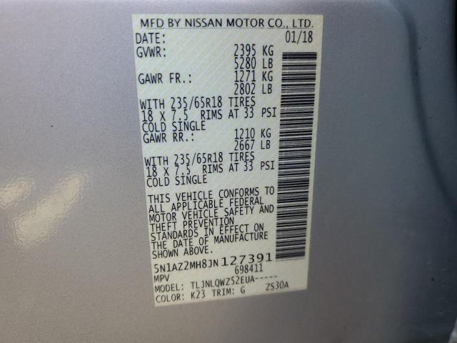 2018 NISSAN MURANO S 5N1AZ2MH8JN127391