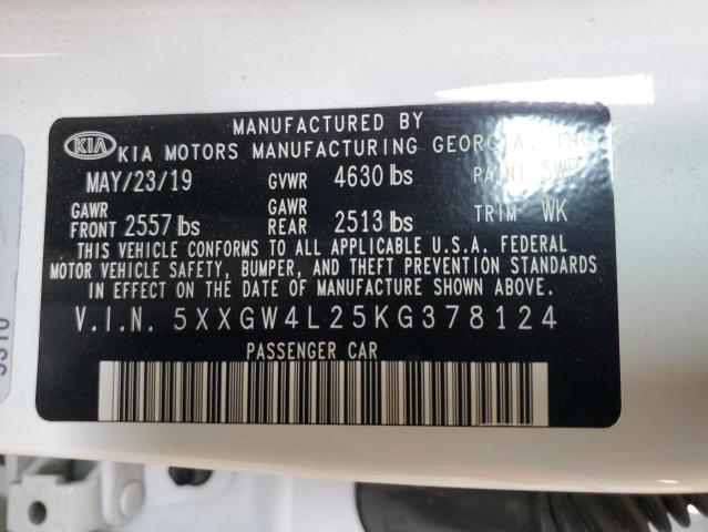 2019 KIA OPTIMA SX 5XXGW4L25KG378124