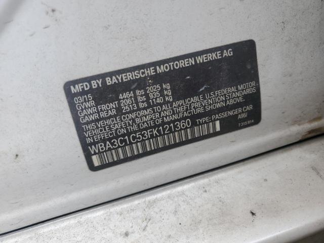 2015 BMW 3 SERIES WBA3C1C53FK121360