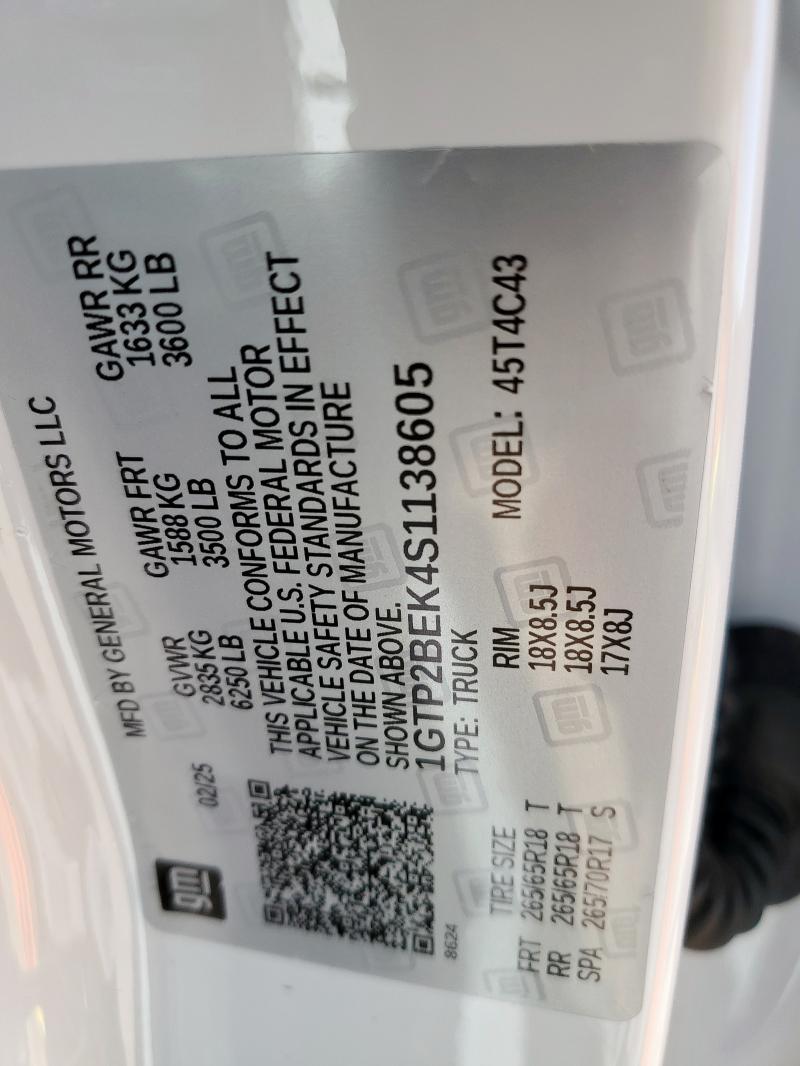 2025 GMC CANYON ELE 1GTP2BEK4S1138605