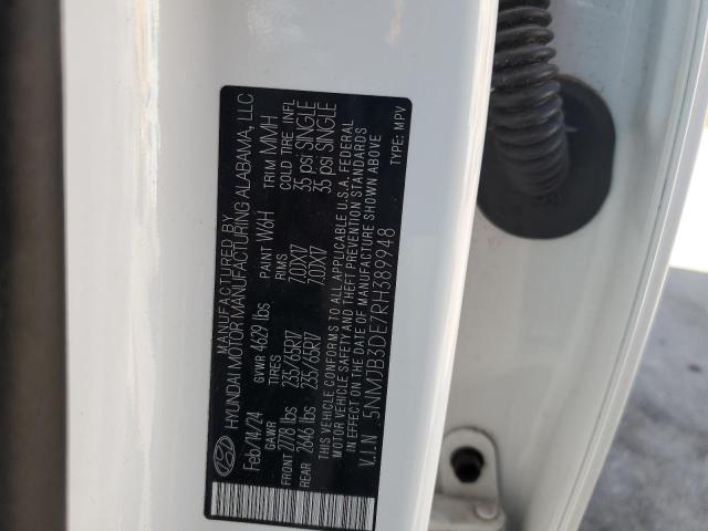 2024 HYUNDAI TUCSON SEL 5NMJB3DE7RH389948