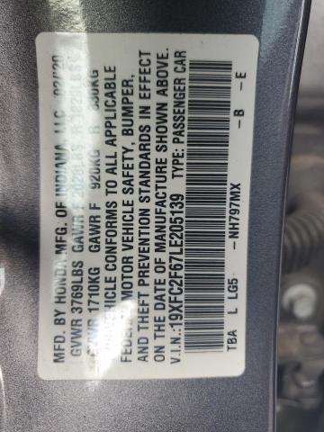 2020 HONDA CIVIC LX 19XFC2F67LE205139