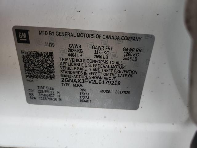 2020 CHEVROLET EQUINOX LT 2GNAXJEV2L6179218