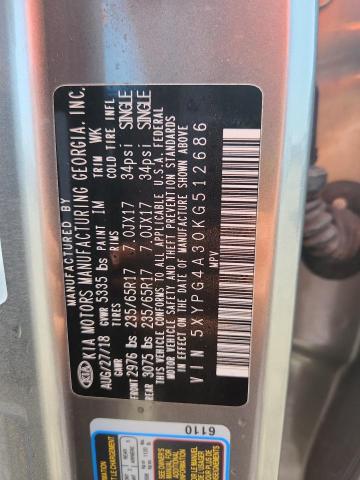2019 KIA SORENTO L - 5XYPG4A30KG512686