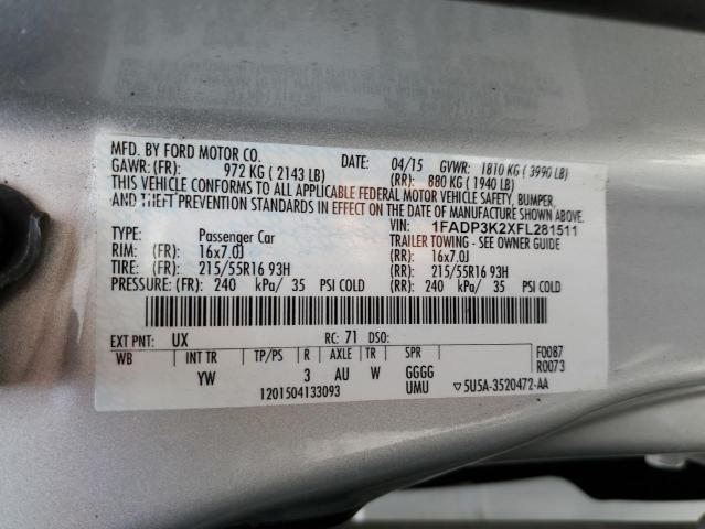 2015 FORD FOCUS SE - 1FADP3K2XFL281511
