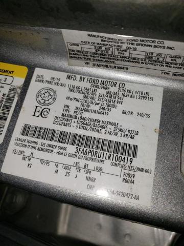 2020 FORD FUSION TIT 3FA6P0RU1LR100419