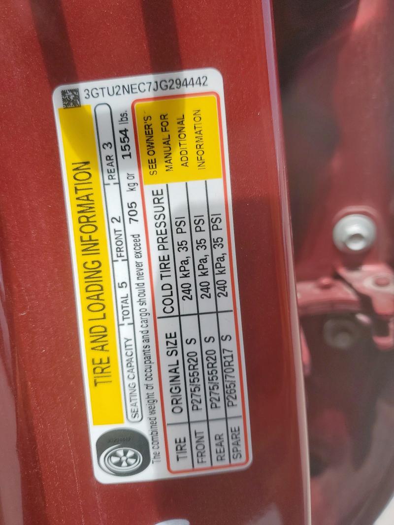 2018 GMC SIERRA K15 3GTU2NEC7JG294442