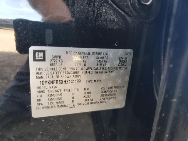 2017 CADILLAC XT5 PLATIN 1GYKNFRSXHZ141189