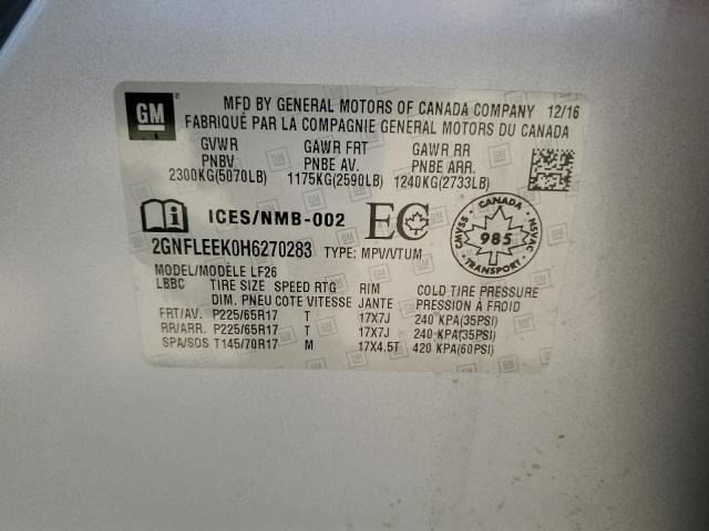 2017 CHEVROLET EQUINOX LS 2GNFLEEK0H6270283
