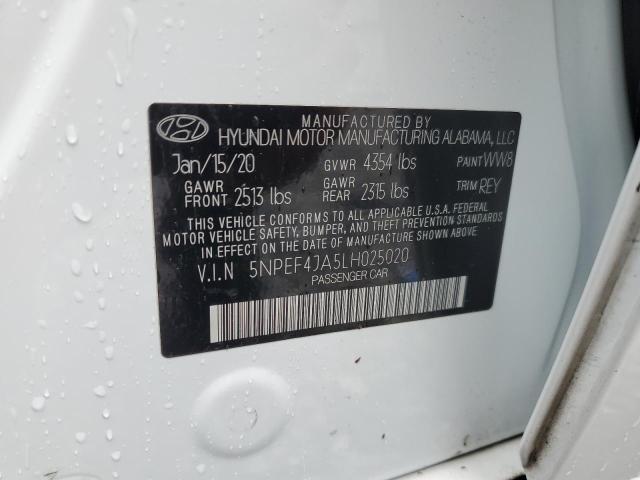 2020 HYUNDAI SONATA SEL 5NPEF4JA5LH025020