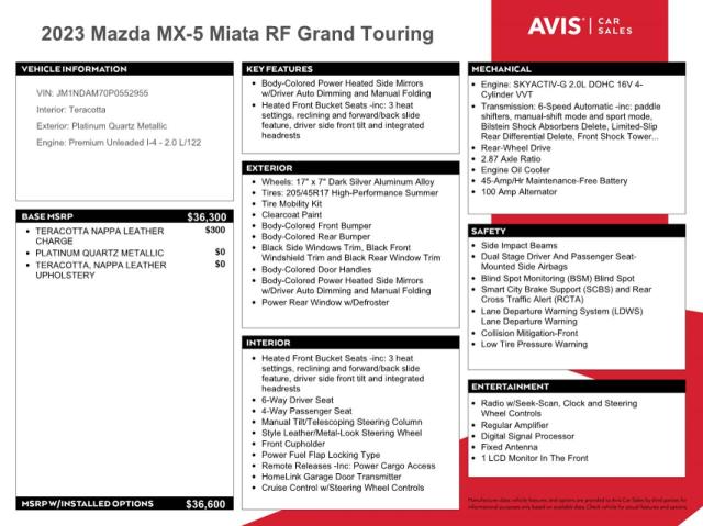 2023 MAZDA MX-5 MIATA GRAND TOURING JM1NDAM70P0552955