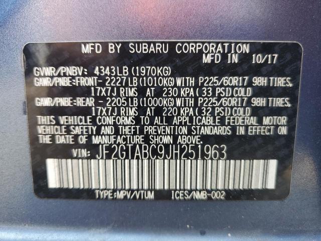 2018 SUBARU CROSSTREK JF2GTABC9JH251963