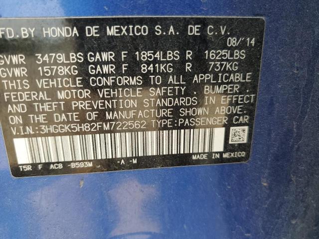 2015 HONDA FIT EX 3HGGK5H82FM722562