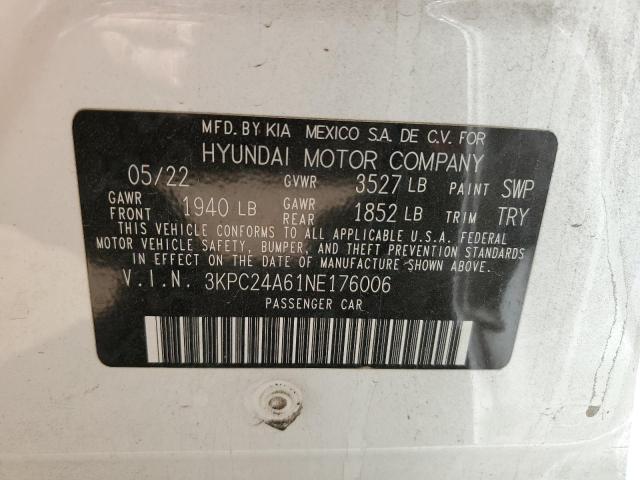 2022 HYUNDAI ACCENT SE 3KPC24A61NE176006