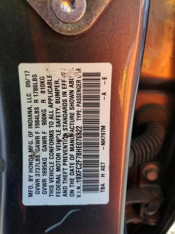2017 HONDA CIVIC EX 19XFC2F78HE078322