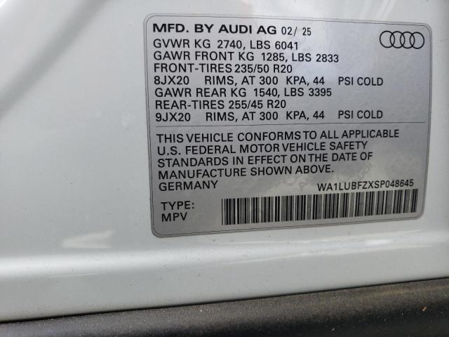 2025 AUDI Q4 E-TRON WA1LUBFZXSP048645