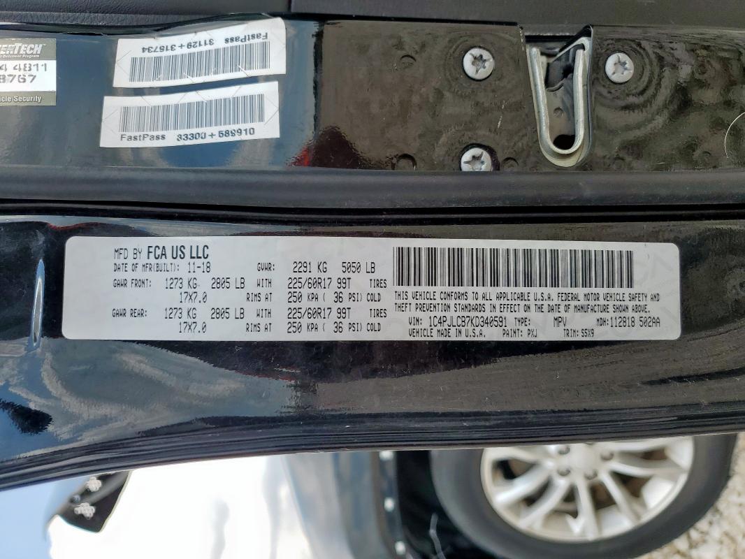 2019 JEEP CHEROKEE LATITUDE - 1C4PJLCB7KD340591