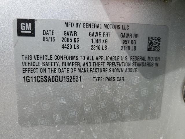 2016 CHEVROLET MALIBU LIM 1G11C5SA0GU152631