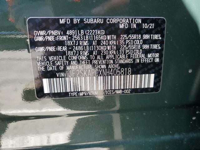 2022 SUBARU FORESTER L JF2SKAPCXNH405818
