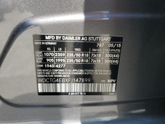 2015 MERCEDES-BENZ GLA 250 WDCTG4EBXFJ147899