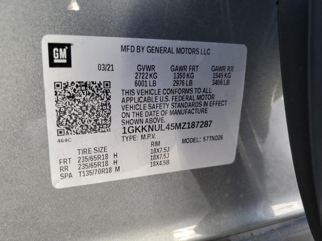 2021 GMC ACADIA SLT 1GKKNUL45MZ187287