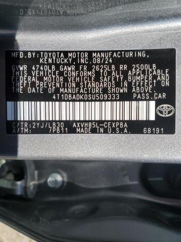 2025 TOYOTA CAMRY XSE - 4T1DBADK0SU509333