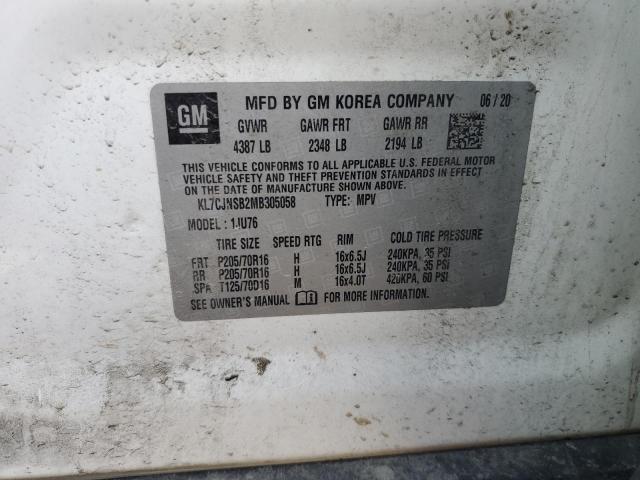 2021 CHEVROLET TRAX LS KL7CJNSB2MB305058