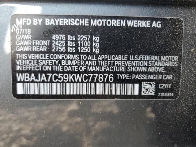 2019 BMW 530 XI WBAJA7C59KWC77876