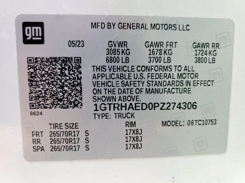 2023 GMC SIERRA C1500 1GTRHAED0PZ274306