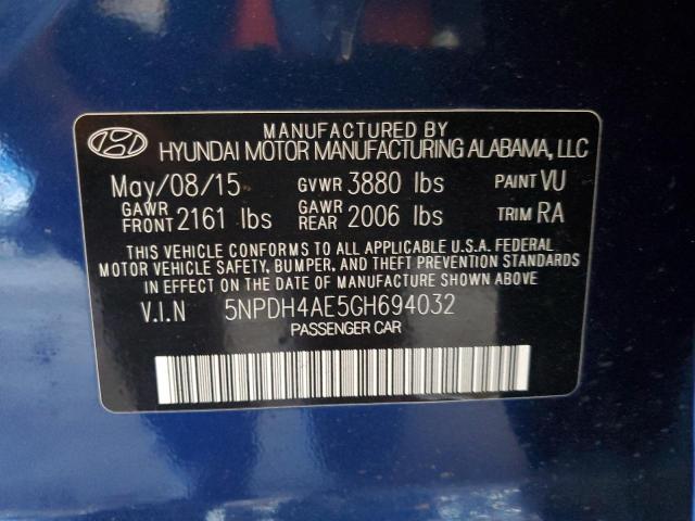 2016 HYUNDAI ELANTRA SE 5NPDH4AE5GH694032