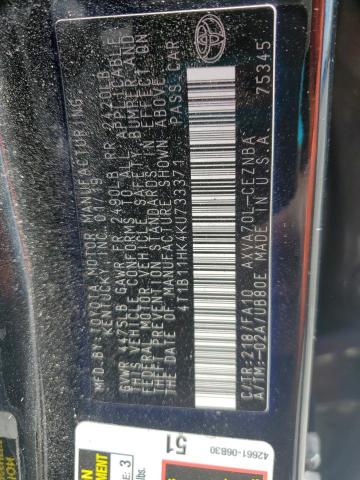 2019 TOYOTA CAMRY L 4T1B11HK4KU733371