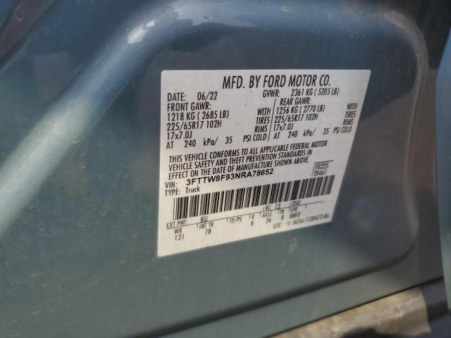 2022 FORD MAVERICK X - 3FTTW8F93NRA78652