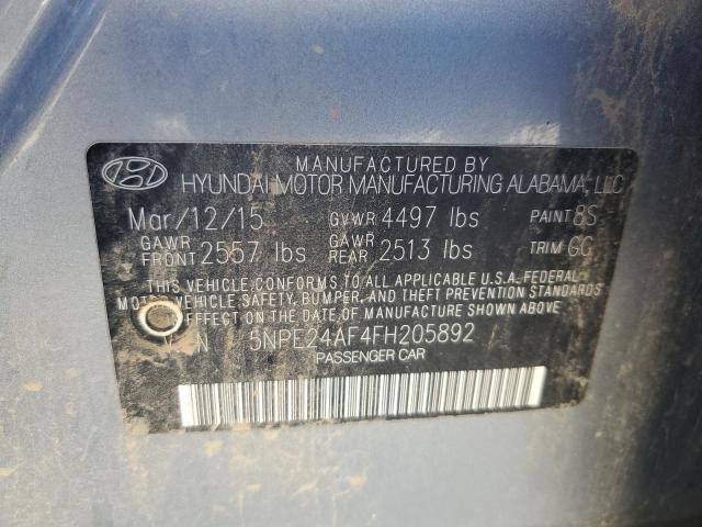 2015 HYUNDAI SONATA SE 5NPE24AF4FH205892