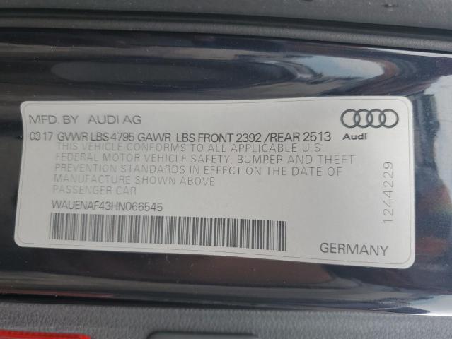 2017 AUDI A4 PREMIUM - WAUENAF43HN066545