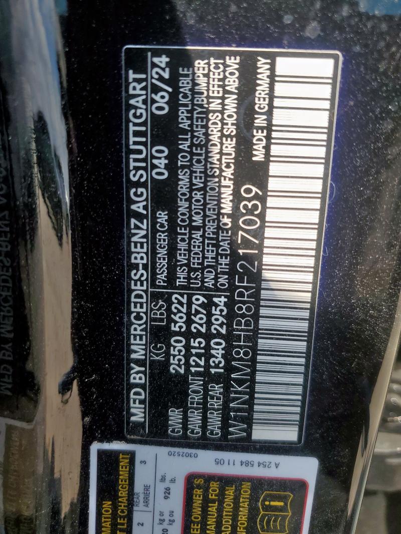 2024 MERCEDES-BENZ GLC 43 4MA W1NKM8HB8RF217039