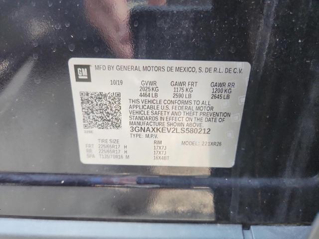 2020 CHEVROLET EQUINOX LT 3GNAXKEV2LS580212