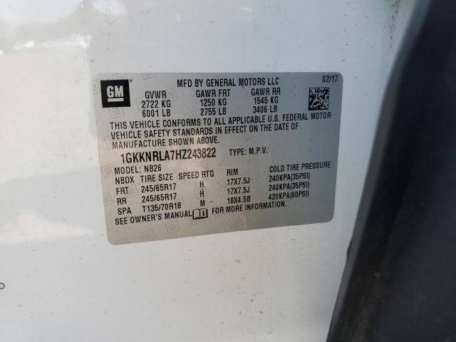 2017 GMC ACADIA SLE 1GKKNRLA7HZ243822
